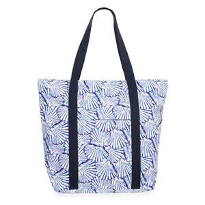 Shell Pattern Tropical Print Beach Vacation Travel Tote Bag
